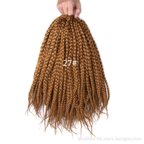 Classic Thick Box Braids Crochet Hair Preloop Braiding Hair Synthetic Extension 14inch Bob Braids